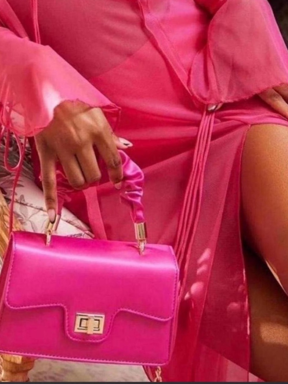 Fashion Nova Hot Pink Mini Top-Handle Bag